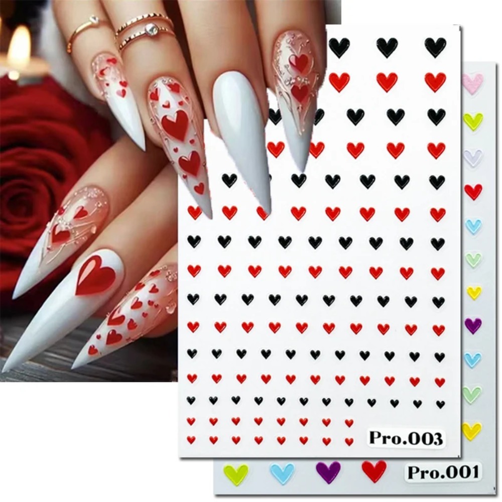 Nail Art Valentines Day - 5D Geprägte Nagelkunst-Aufkleber für den Valentinstag,