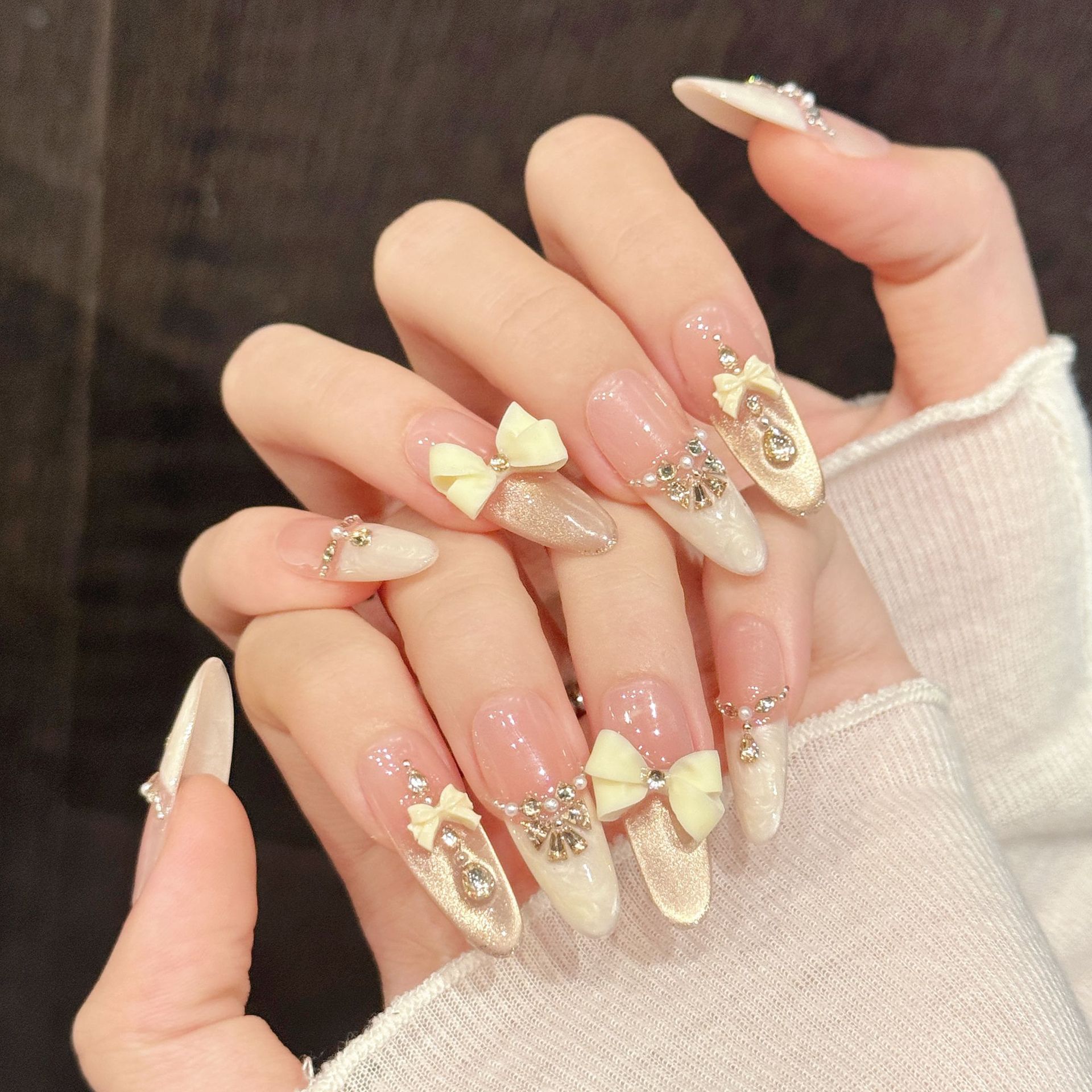 Nail Art Press On - 10 Stück handgemachte Nägel zum Aufdrücken,