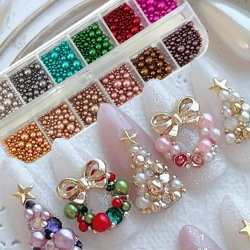 Nail Art Valentines Day - 12 Farben Mix Size Nagelperlen Strasssteine
