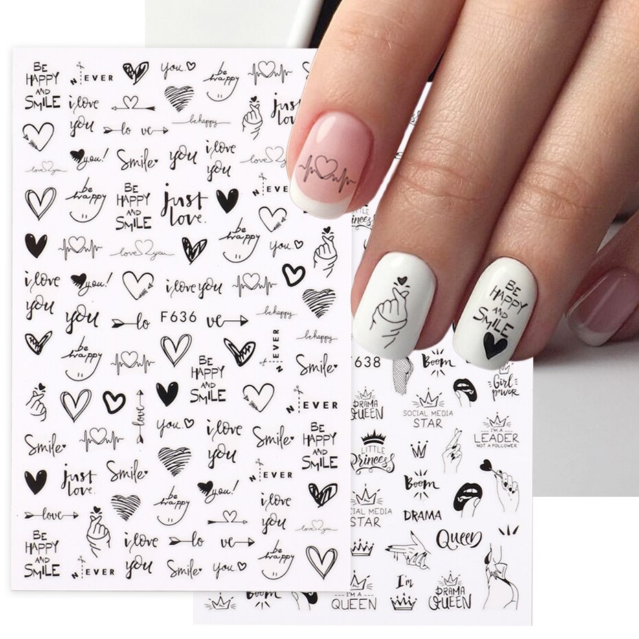 Nail Art Valentines Day - 2 Stück Herz Liebe Design 3D