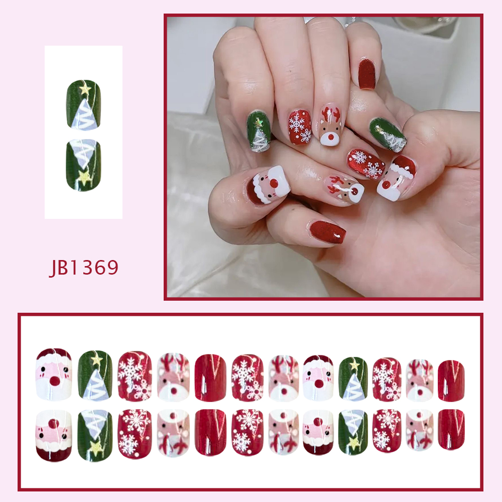 Weihnachts-Press-on-Nägel mit  – Nail Art Press On Bewertung und Preis