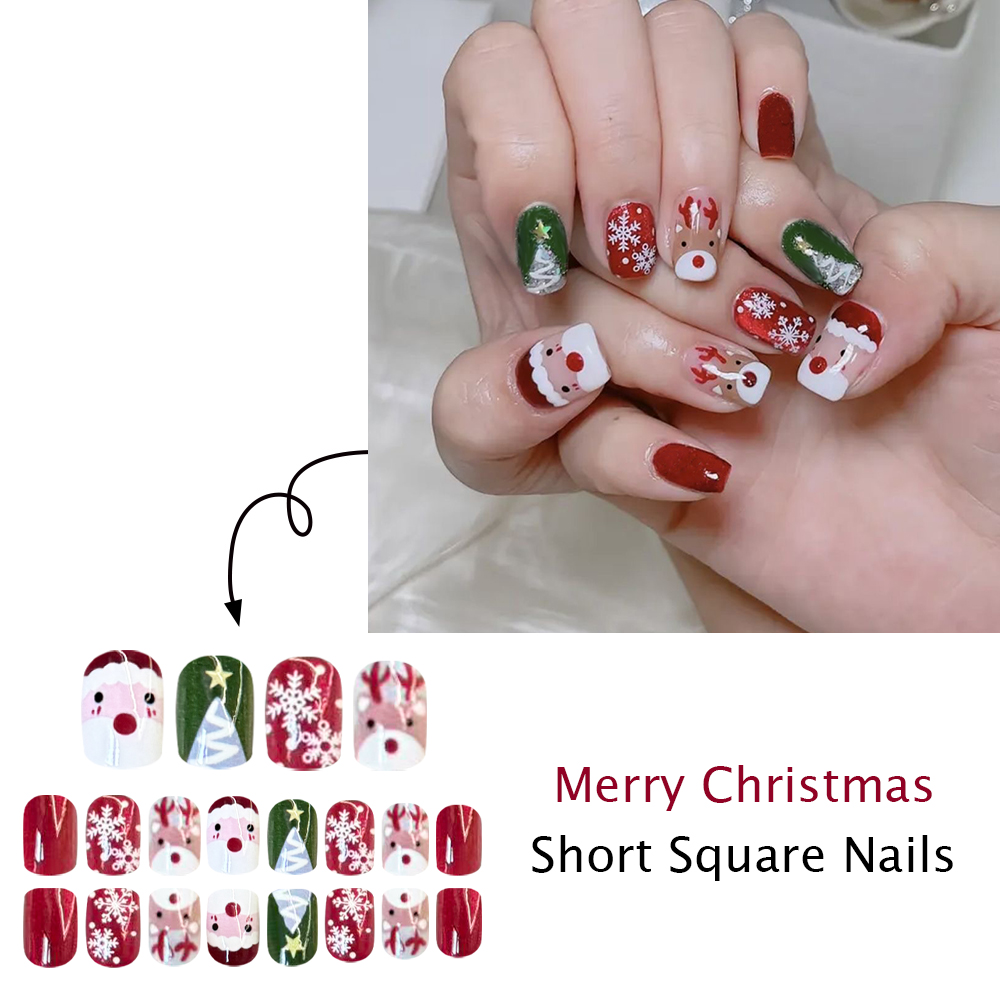 Weihnachts-Press-on-Nägel mit  – Nail Art Press On Bewertung und Preis