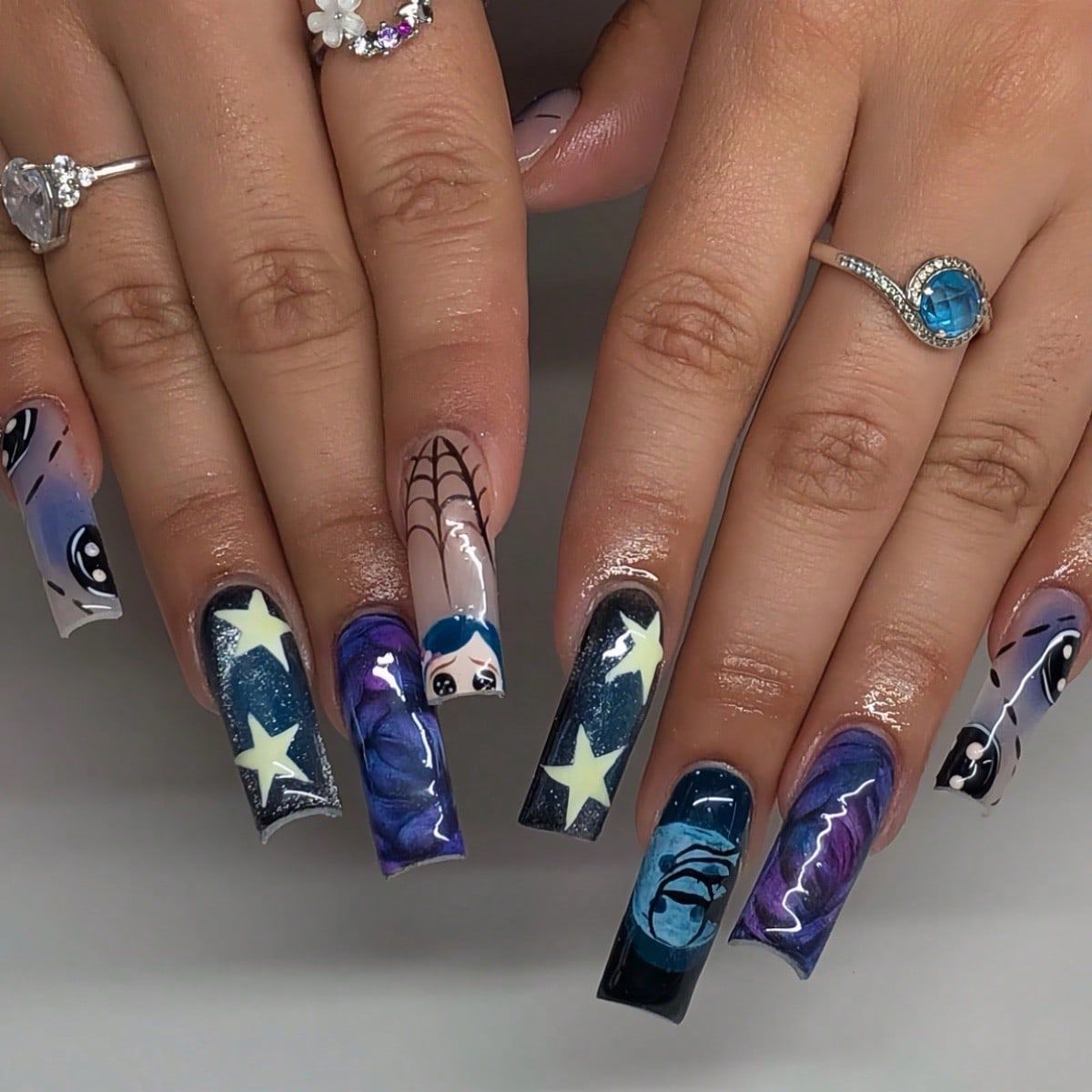 24 stücke y2k Stern Graffiti d – Nail Art Press On Bewertung und Preis